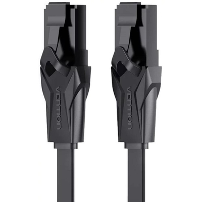 VENTION Cat6 UTP Flat Ethernet Patch Cable 1M Black (IBABF) (VENIBABF)