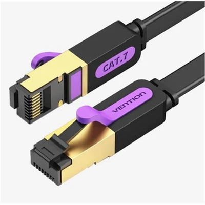 VENTION Cat7 Flat Ethernet Patch Cable 0.5M Black (ICABD) (VENICABD)