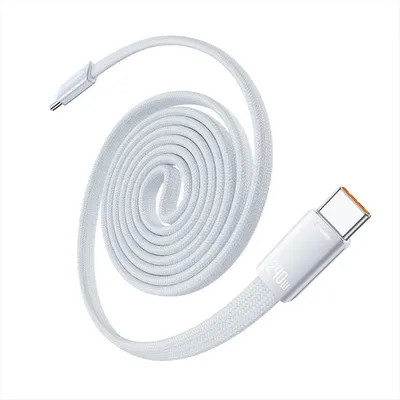 VENTION Flat USB 2.0 C Male to C Male 5A Magnetic Cable 1M Silver Aluminum Alloy Type (TSBIF) (VENTSBIF)