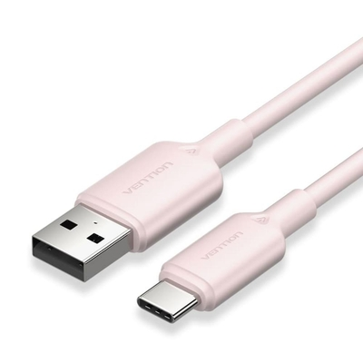 VENTION USB 2.0 A Male to C Male 3A Cable 1M Pink Flexible PVC Type (CWAPF) (VENCWAPF)