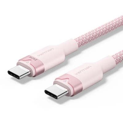 VENTION USB 2.0 C Male to C Male 5A Cable 1M Pink Flexible PVC Type (TRWPF) (VENTRWPF)