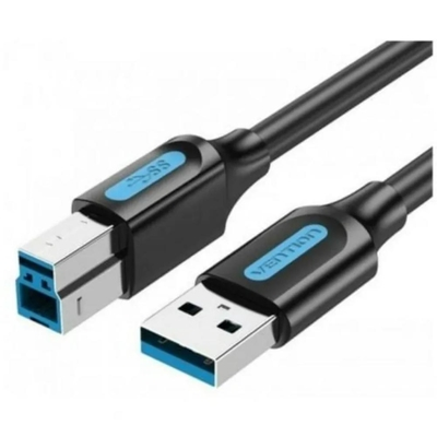 VENTION USB 3.0 A Male to B Male Cable 1M Black PVC Type (COOBF) (VENCOOBF)