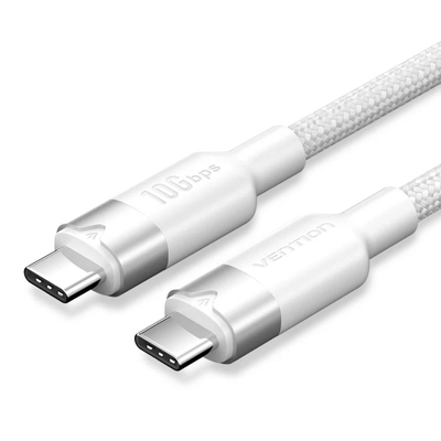 VENTION USB 3.2 Gen2 C Male to C Male 10Gbps Cable 1M White Aluminum Alloy Type (TRGWF) (VENTRGWF)