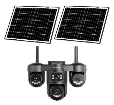 VSTARCAM smart ηλιακή κάμερα AG623FR, four-lens, 3MP, 4G, SD, PTZ, IP66, μαύρη