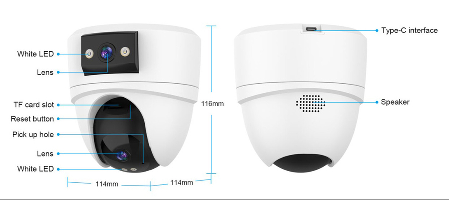 VSTARCAM smart κάμερα CS2DR, 3MP, dual lens, WiFi, PTZ, SD