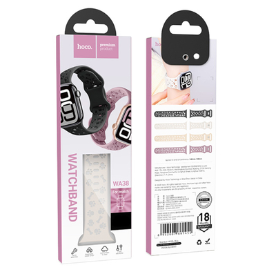 Watchband Hoco WA38 Time Series 44/45/46/49mm Silicon Strap για Apple Watch series 1/2/3/4/5/6/7/8/9/se/ultra1/ultra2 Λευκό