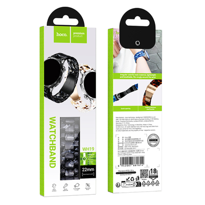 Watchband Hoco WH19 Elegant Series Πλαστικό Μπρασελέ για Samsung Huawei Xiaomi Vivo OPPO κα 22mm Universal Μαύρο