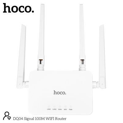Wifi Router Hoco. DQ04 300Mbps 4x5dBi 2.4GHz Λευκό