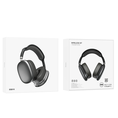 Wireless Ακουστικά Stereo Hoco. ESD15 Cool Shadow V5.3 400mAh 12 'Ωρες Λειτουργίας με υποδοχή Micro SD, Μικρόφωνο  και AUX Σκούρο Γκρι