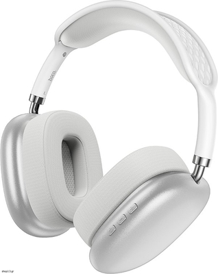 Wireless Ακουστικά Stereo Hoco. ESD15 Max Shadow v5.3 400mAh ANC με Μικρόφωνο και AUX Ασημί