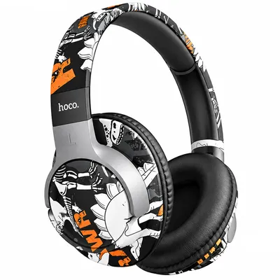 Wireless Ακουστικά Stereo Hoco. ESD18 Graffiti v5.3 200 mAh 4 'Ωρες Λειτουργίας με υποδοχή Micro SD, Μικρόφωνο και AUX Μαύρο Graffiti