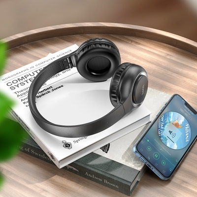 Wireless Ακουστικά Stereo Hoco W41 Charm V5.3 200mAh με υποδοχή Micro SD, AUX Μαύρα