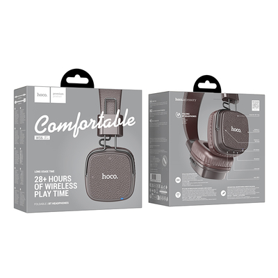 Wireless Ακουστικά Stereo Hoco W56 Earl V5.4 250mAh με AUX και Μικρόφωνο Καφέ - Μαύρο