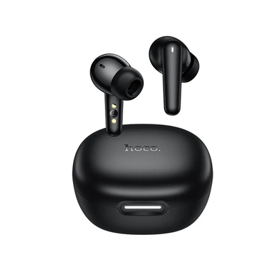Wireless Hands Free Hoco EQ100 Intelligent TWS Dual Mic v5.4 500mAh 10 h Λειτουργίας και AI Μετάφραση σε 134 Γλώσσες με Βάση Κινητού Μαύρα