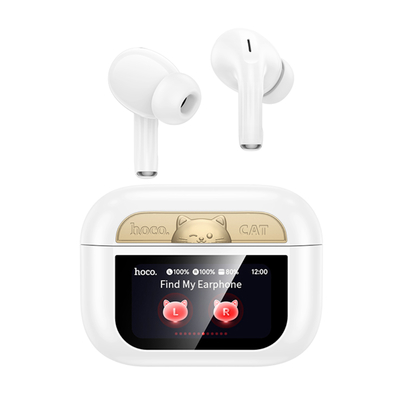 Wireless Hands Free Hoco EW88 Rampino ANC v5.4 280mAh 4 Ώρες Ομιλίας Σύστημα Εύρεσης Ακουστικού και Οθόνη Αφής Λευκά