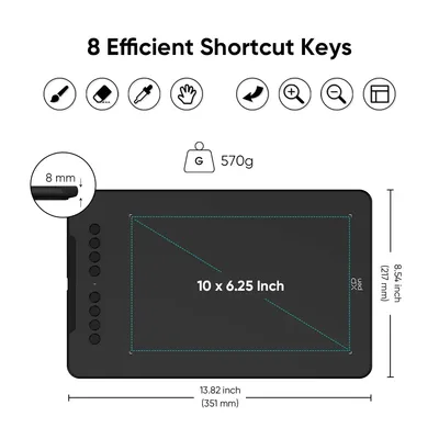 XP-PEN ταμπλέτα σχεδίασης με γραφίδα Deco 01 V3, 254x158.7mm, μαύρο