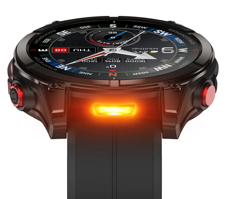 ZEBLAZE smartwatch Stratos 4 Pro με φακό, heart rate, 1.43" AMOLED, GPS, 5 ΑΤΜ, μαύρο