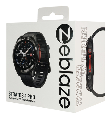 ZEBLAZE smartwatch Stratos 4 Pro με φακό, heart rate, 1.43" AMOLED, GPS, 5 ΑΤΜ, μαύρο