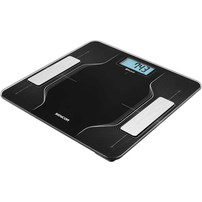 Ζυγαριά Μπάνιου Smart Fitness με Bluetooth για iOS και Android Sencor SBS 8002BK